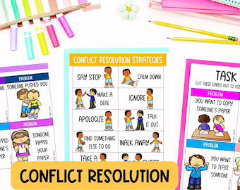 Conflict Resolution Situation Cards | Morning Meeting Activities | Counseling | Teacher Lesson Plan
