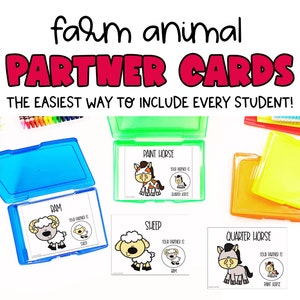 EDITIERBARE Bauernhof Tiere Partner Paarungskarten | Klassenzimmer Dekor | Klassenzimmer Dekor | Klassenzimmer-Planung