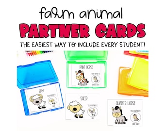 Tarjetas de emparejamiento de socios de animales de granja EDITABLES / Decoración del aula / Decoración del aula / Gestión del aula