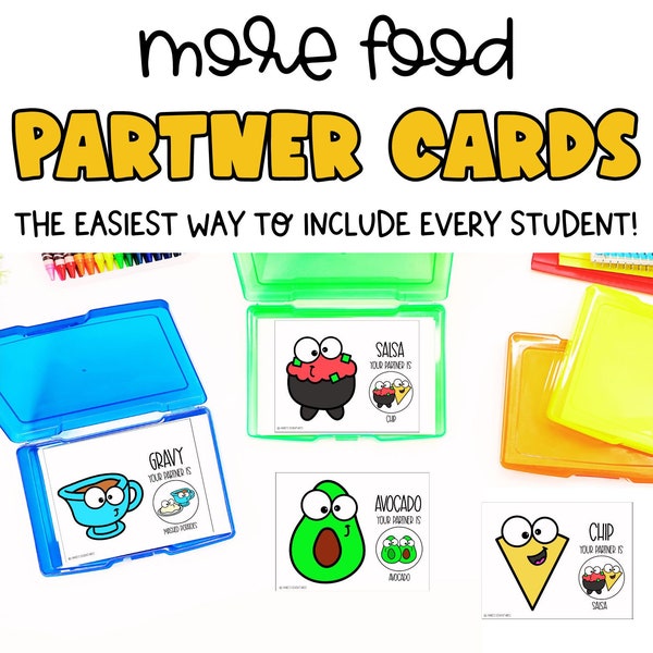 MORE Peanut Butter and Jelly Partner Pairing Cards | Classroom Decor | Classroom Management