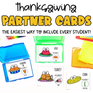 Cartes d’appariement de Thanksgiving | Décor de classe | Décor de classe | Gestion de classe