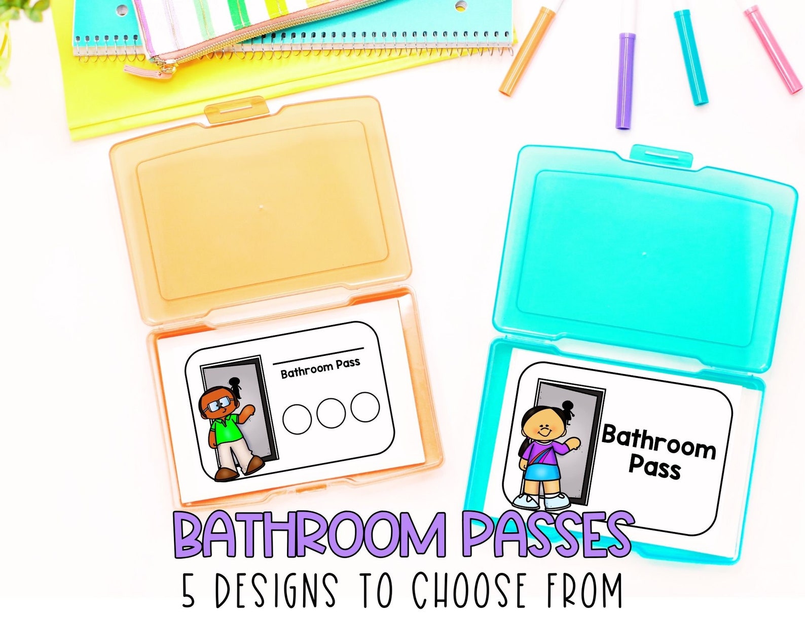 Bathroom Pass | Restroom Passes Printable | Elementary School | Classroom Decor | Back to School ...