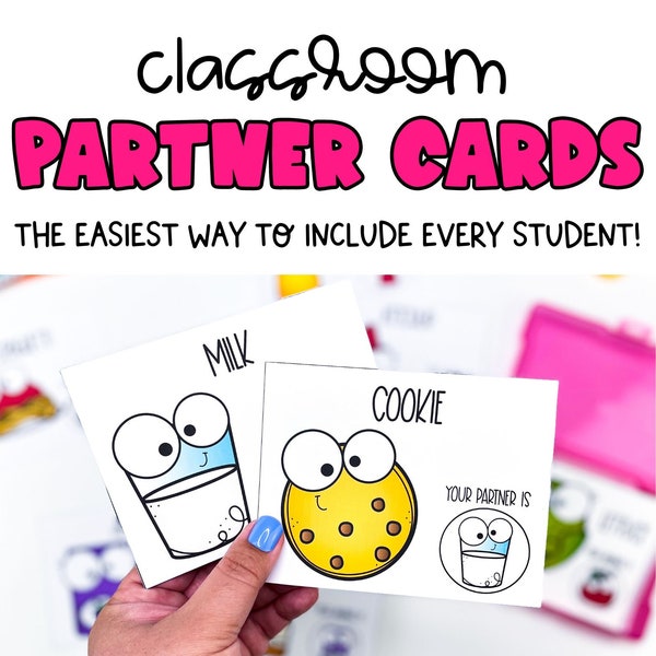 ORIGINAL Peanut Butter and Jelly Partner Pairing Cards | Classroom Decor | Classroom Management