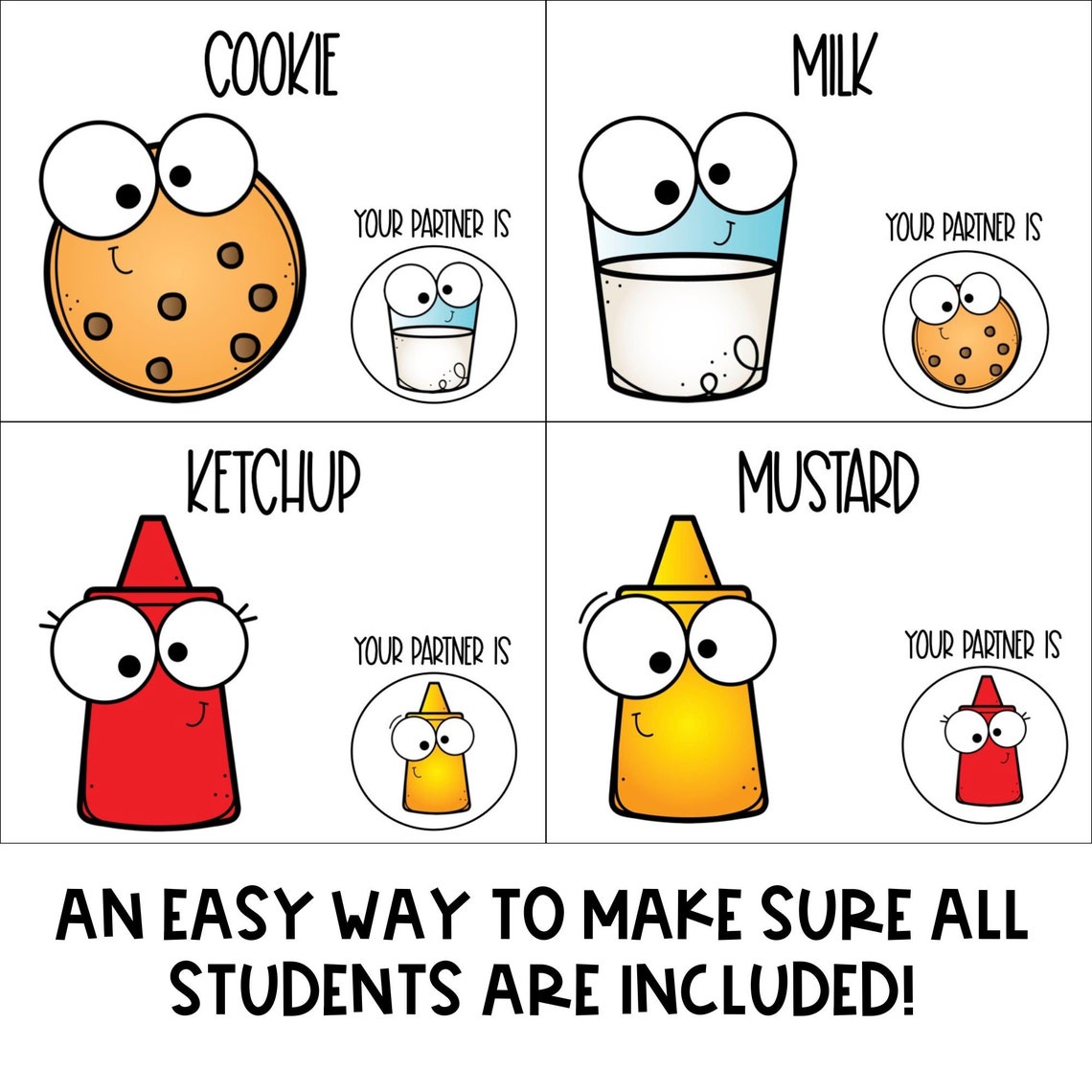 ORIGINAL Peanut Butter and Jelly Partner Pairing Cards Etsy