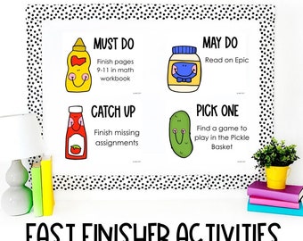 Classroom Decor Fast Finisher Activities