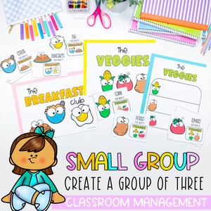 Small Group of 3 | Group Food Partner Pairing Cards | Classroom Decor | Classroom Management