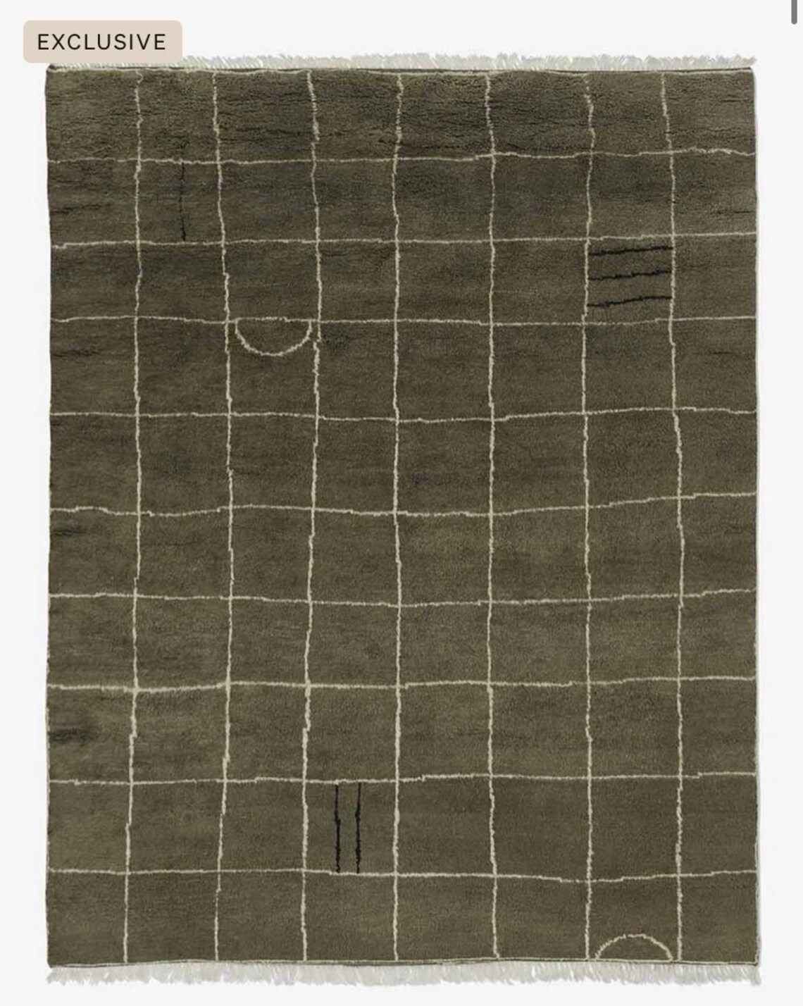 Moroccan Berber Army Green Rug Handmade Wool Rug Beni Ourain Etsy