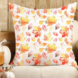 Fall Pillow Cover, Faux Suede Square Pillow Case, Autumn Home Decor, Fall Pumpkins, Fall Leaves, Double Sided Pillow Cover