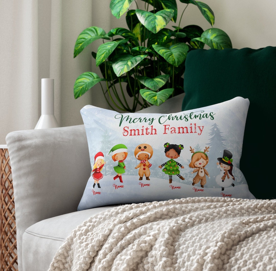 Family Christmas Pillow Personalized Custom Pillow Christmas Etsy