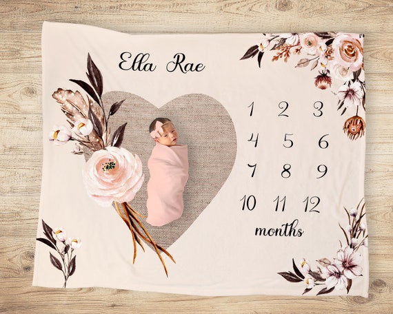 Personalised baby age blanket hotsell