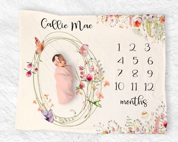 Baby monthly growth blanket hot sale