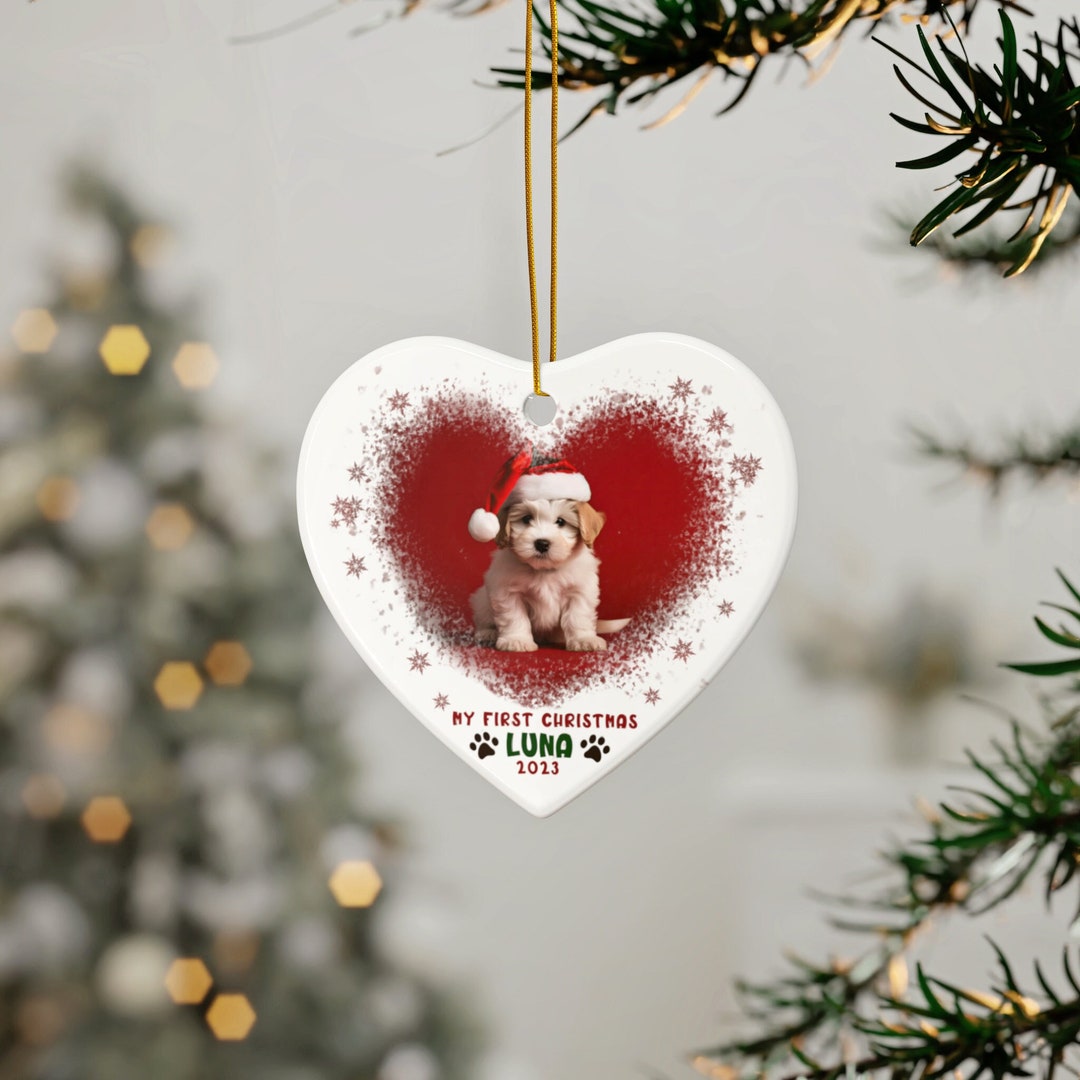 Personalized Dogs First Christmas Ornament Custom Pet Etsy