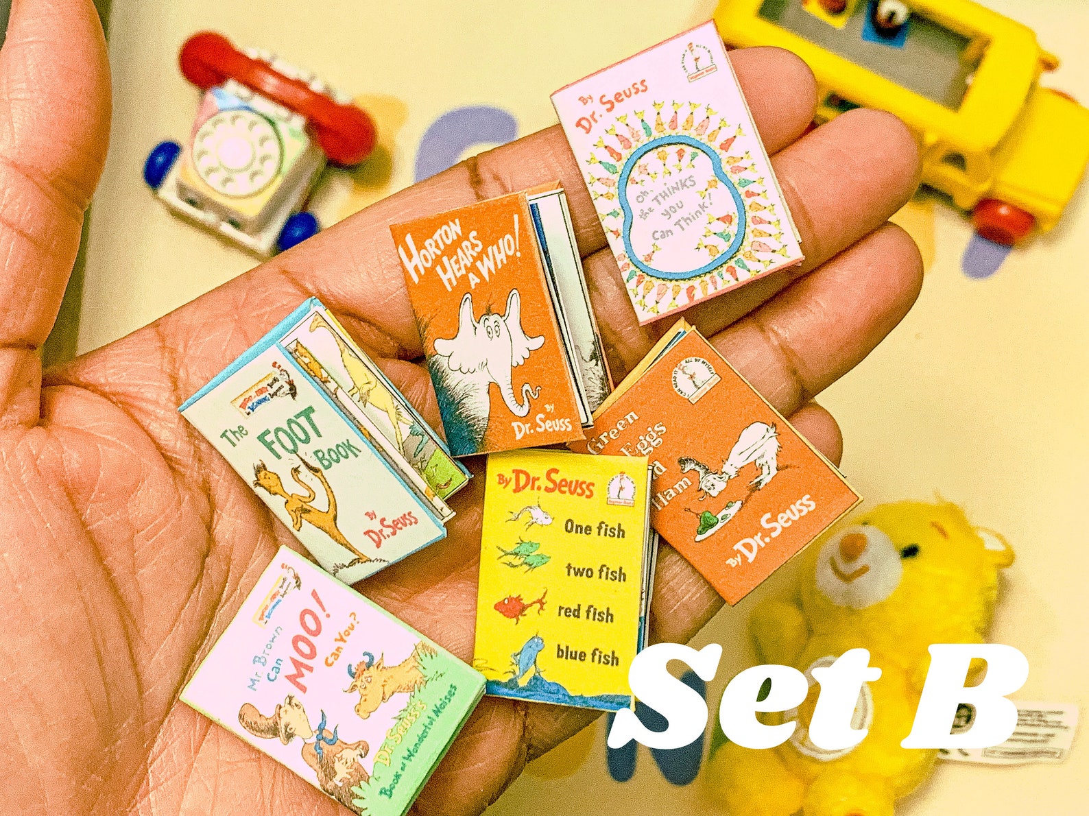 6 Miniature Dr. Seuss Books for 1/6 & 1/8 Scale
