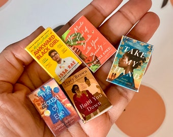 5 miniature Books by black authors for 1/6 scale dolls like Barbie, Blythe and more