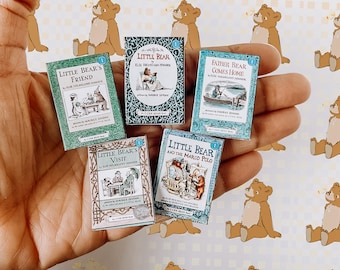 Miniature Little Bear Books Set: Maurice Sendak Collection for Dolls, Dollhouses, Maileg Mice
