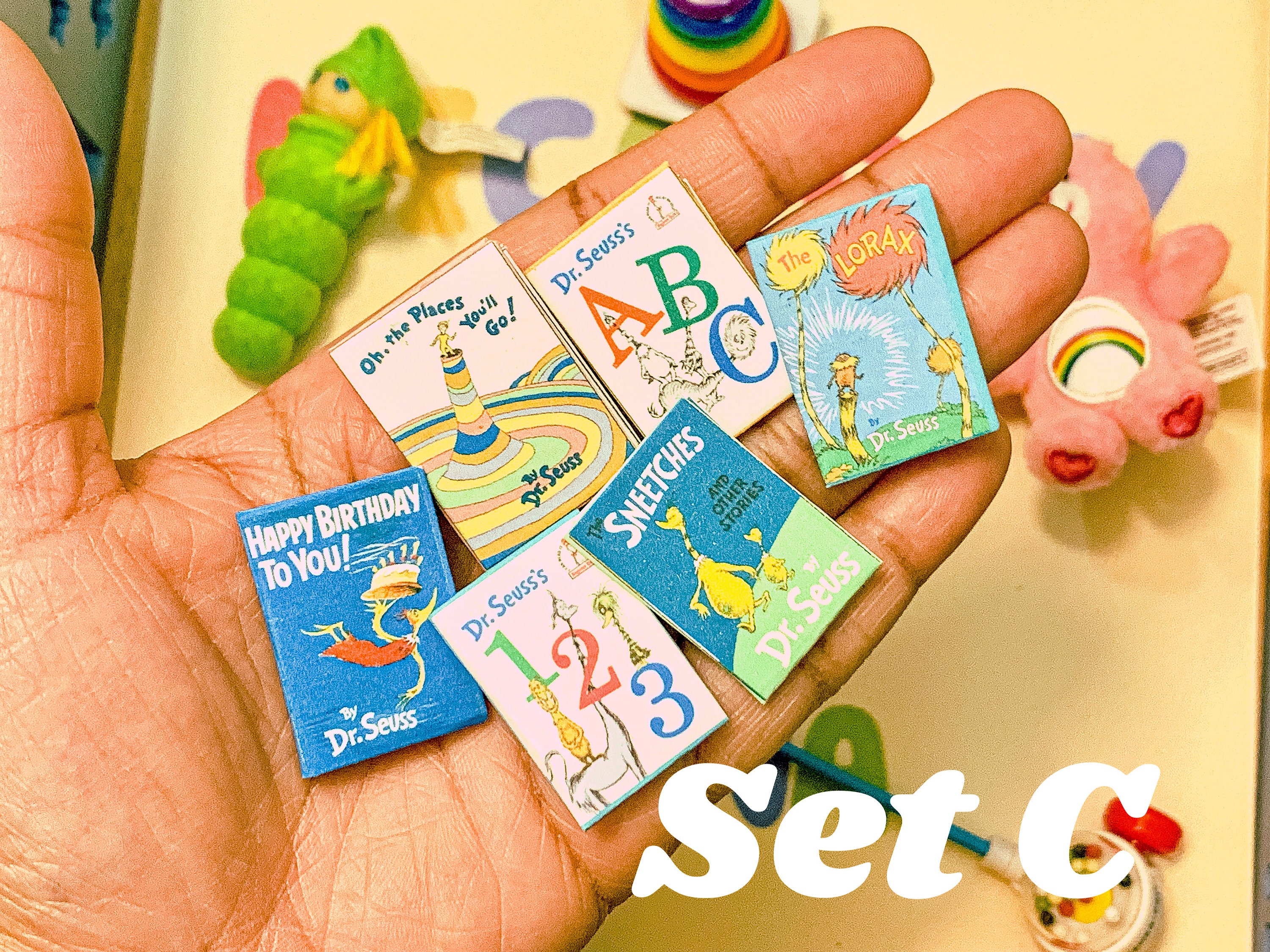 6 Miniature Dr. Seuss Books for 1/6 & 1/8 Scale