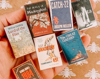 7 realistic miniature “Assigned reading” Books  for 1/6 scale dolls like Barbie, Blythe and more
