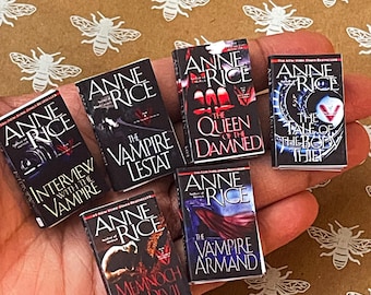 6 miniature books from the Vampire Chronicles series by Anne Rice for 1/6 scale  dolls like Blythe Pullip yosd & other fashion dolls