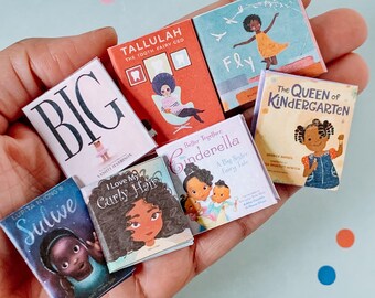 Miniature Black Children's Books for 1/8 and 1/6 scale dolls and maileg mice