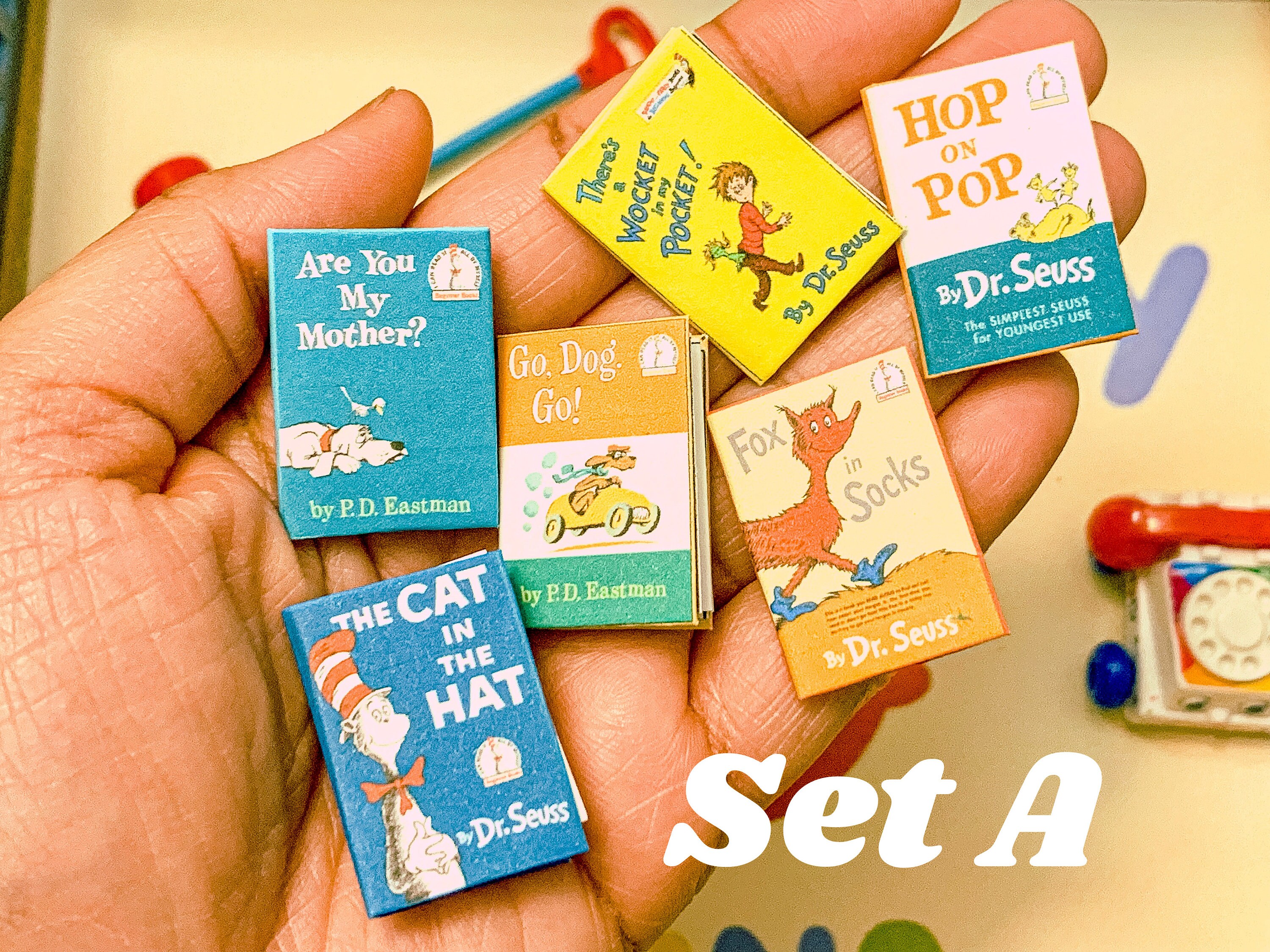 6 Miniature Dr. Seuss Books for 1/6 & 1/8 Scale