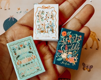 Miniature Jane Austen Books: Puffin in Bloom, 1/6 Scale Dollhouse