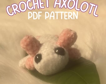 Padrão de Crochê Fácil de Axolotl – Amigurumi Axolotl Rápido e Simples Download Instantâneo em PDF
