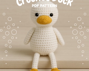 Eenvoudig eend-haakpatroon – snelle en eenvoudige amigurumi-eend, directe pdf-download