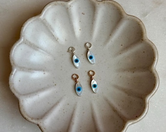 Mother of Pearl Evil Eye Earring Charms, Earring Accessories
