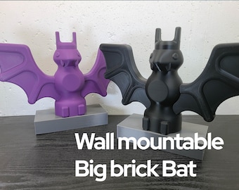 Giant sized Big brick Bat Halloween decoration for you home or office - with Brick Wall Mountable display stud. Sold separately