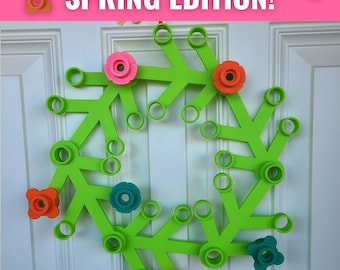 Big brick Spring Colors Wreath - Celebrate the season in lego style - comes with Six bright flowers