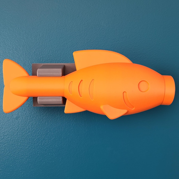 Absolutely Giant sized Big brick lego inspired fish decoration for your home or office - Now with Giant Brick Wall Mount Clip