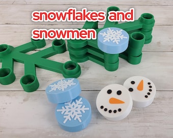 Snowmen and Snowflakes Accent Studs for your winter-themed big brick wreath