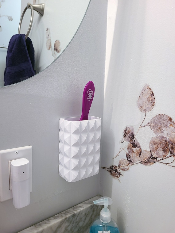 Castle hairbrush and Wet Brush Wall Mountable Holder for Bathroom
