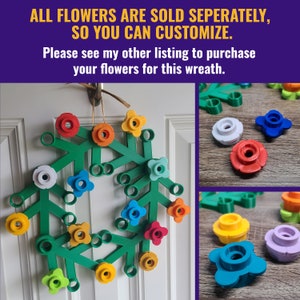 LEGO-Inspired giant base wreath 3D printed - 13 inches - FLOWERS NOT included - customize with pieces from my shop