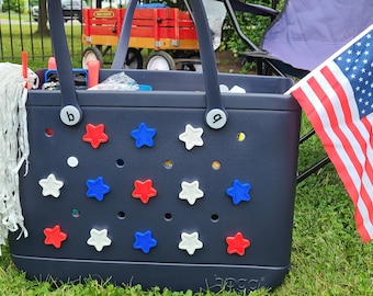 NEW! Bogg Bag Charms -  Red, White and Blue Patriotic Stars  - Great for Fourth of July, Memorial Day, Labor Day and more