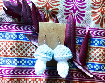 Crochet Mushroom Earrings