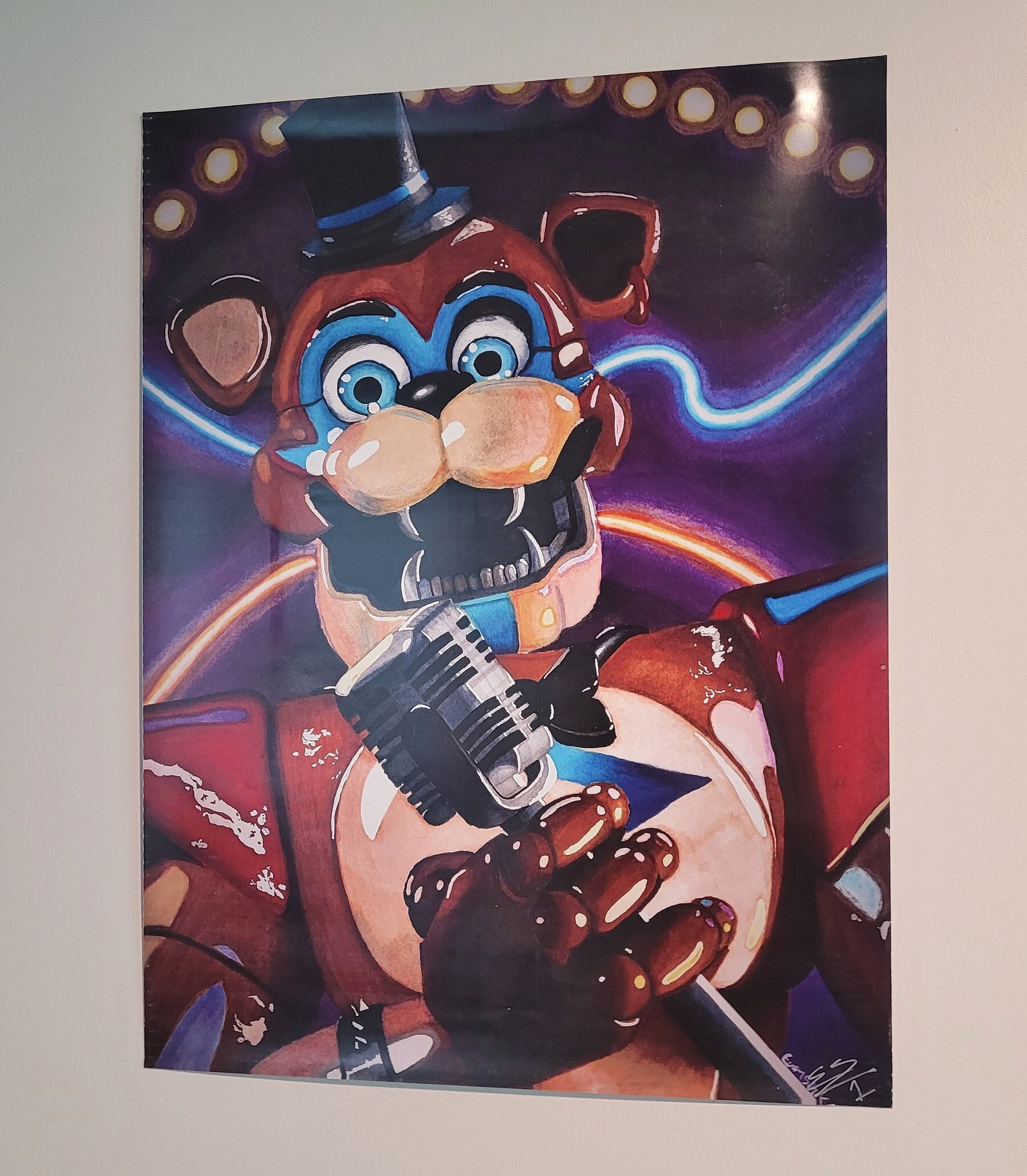 Glamrock Freddy (Security Breach) Fnaf Poster/ Art Print