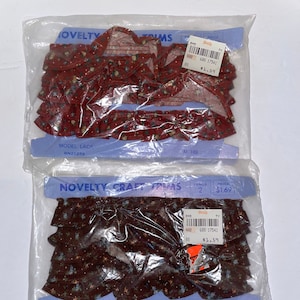 NOS 2 Sealed Packages of Floral Ruffle Trim Brown and Rust