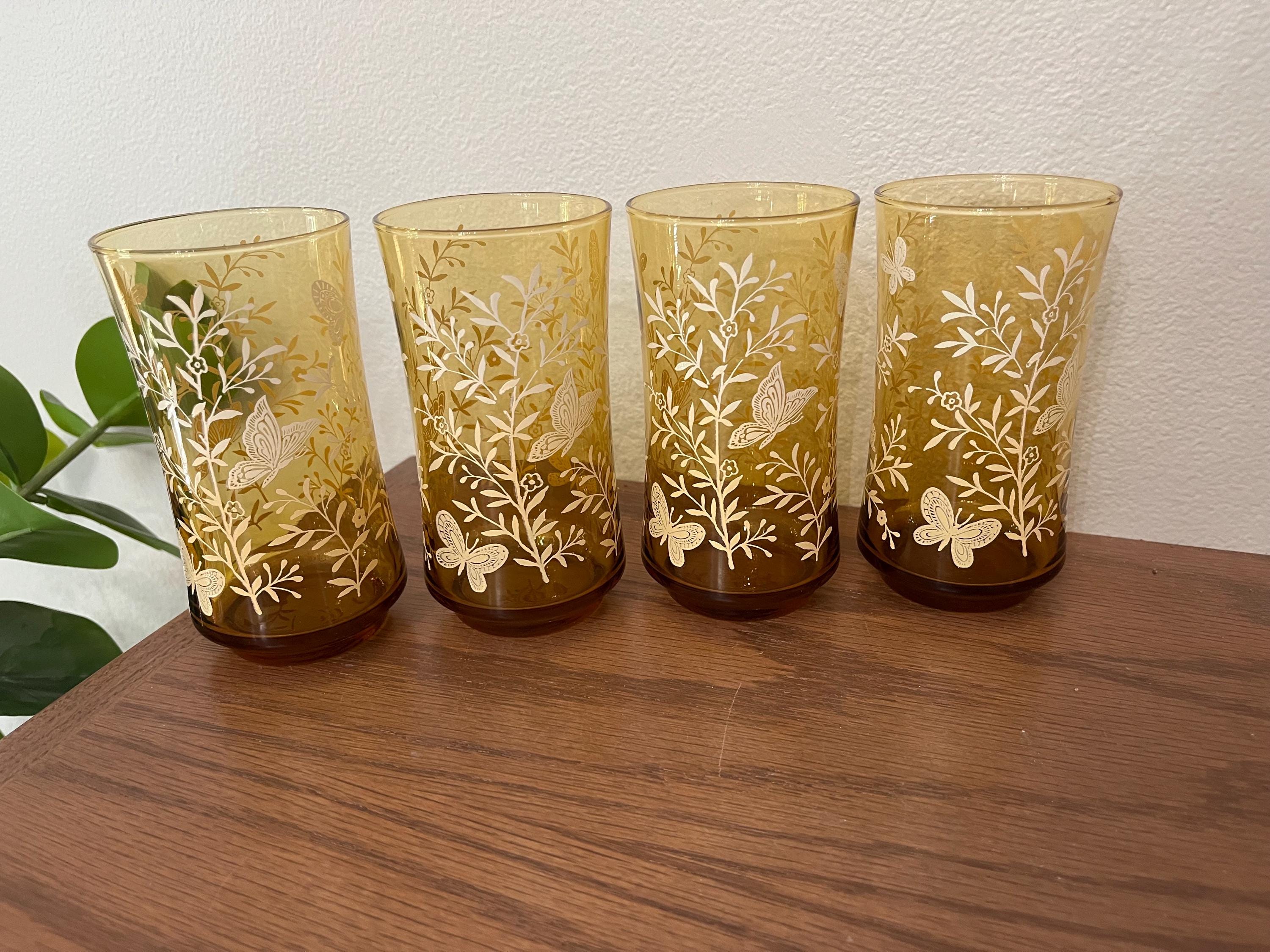 Mid Century Amber Glassware - Etsy