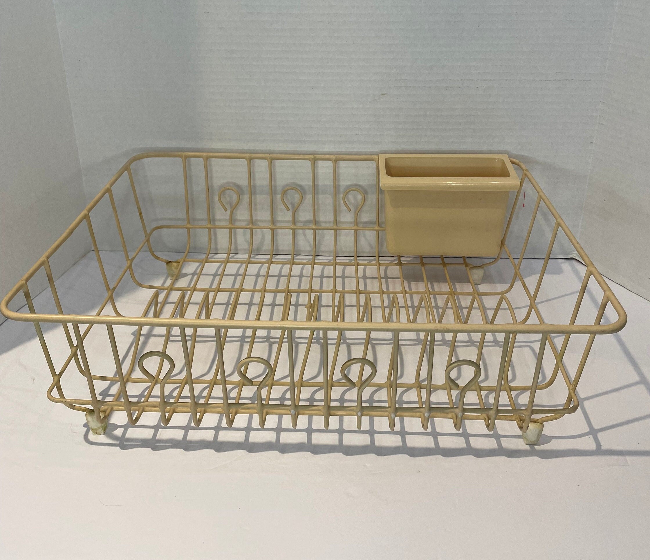 Vintage 1990s Rubbermaid Hunter Green Vinyl Coated Wire Twin Sink Dish  Drainer Rack MPN 6008 W/utensil Holder Iconic 1990s Kitchen 