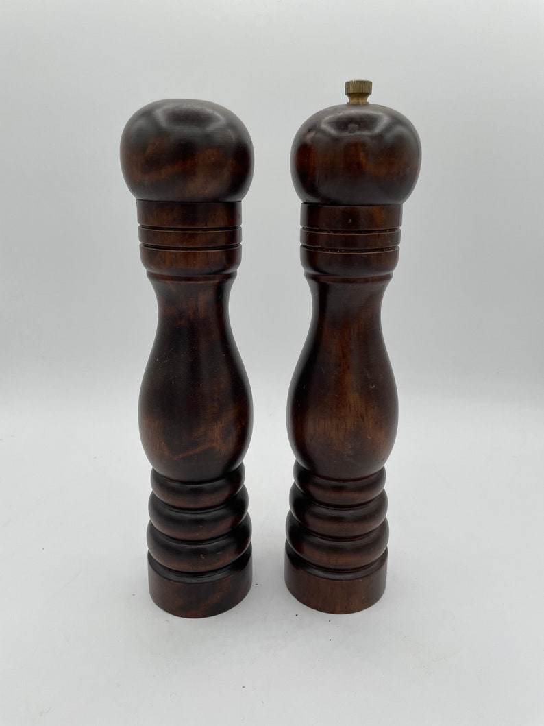 Vintage Wood Salt Shaker and Pepper Grinder