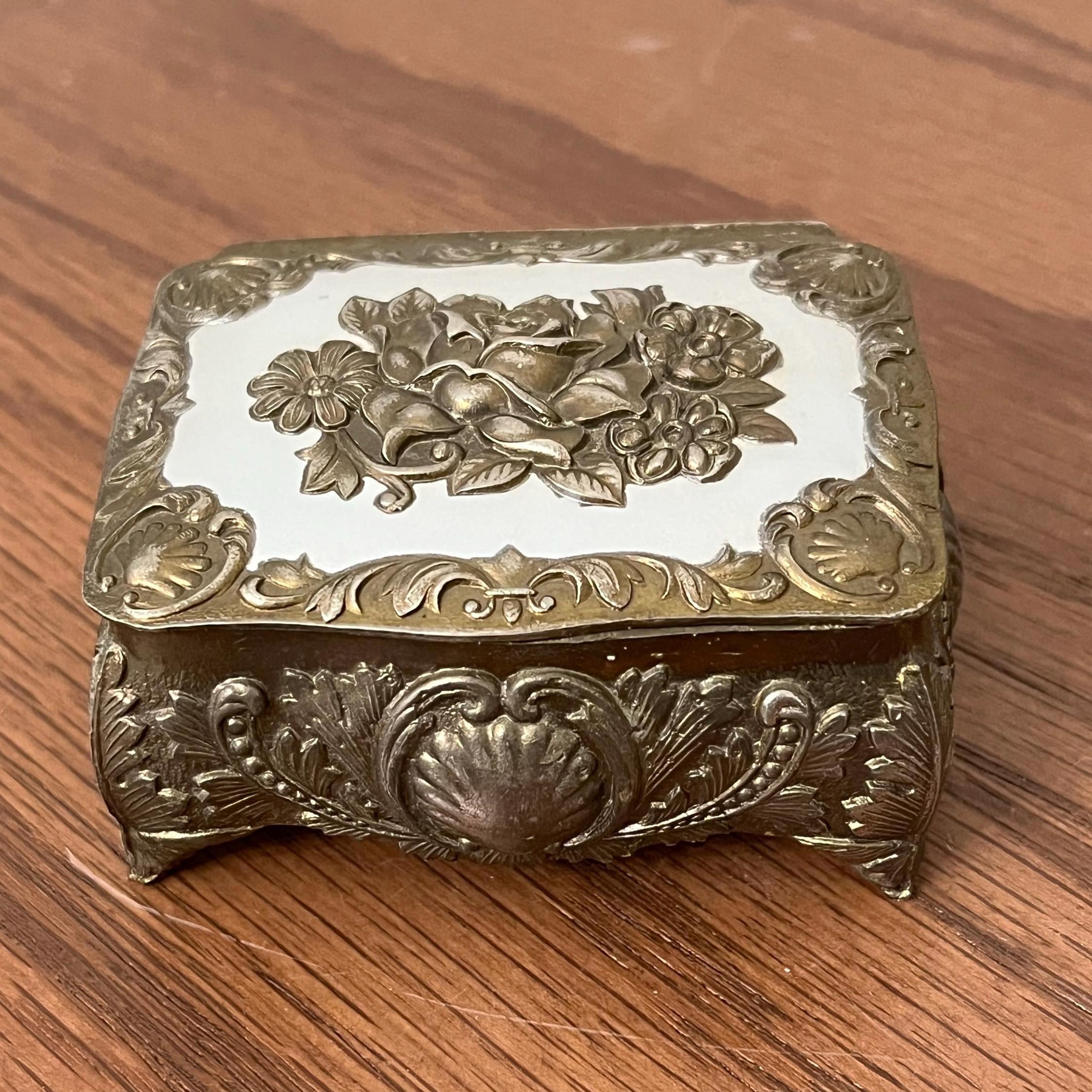 Vintage Japan Metal Trinket Box - Etsy