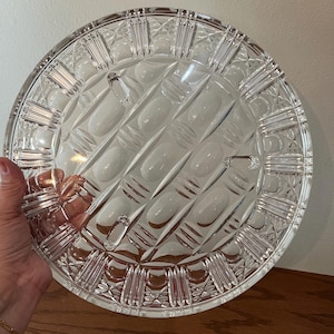 German Laursitzer 24% Lead Crystal Vintage Footed Cake Plate