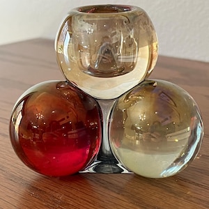 Vintage Westmoreland Stacked Glass Balls Candlestick Holder