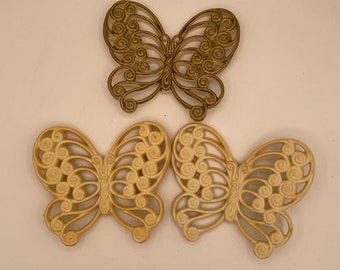 Set of 3 Butterflies Wall Hangings 7”