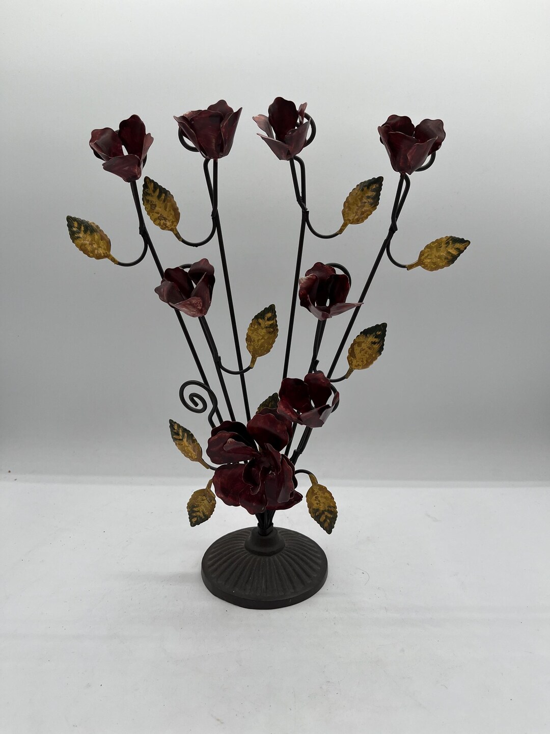 Vintage Toleware Rosebud Metal Photo, Postcard, Business Card or Recipe ...