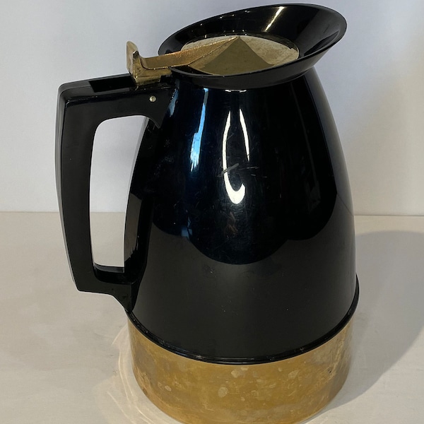 Vintage Black and Gold Coffee Carafe Thermos 1275S
