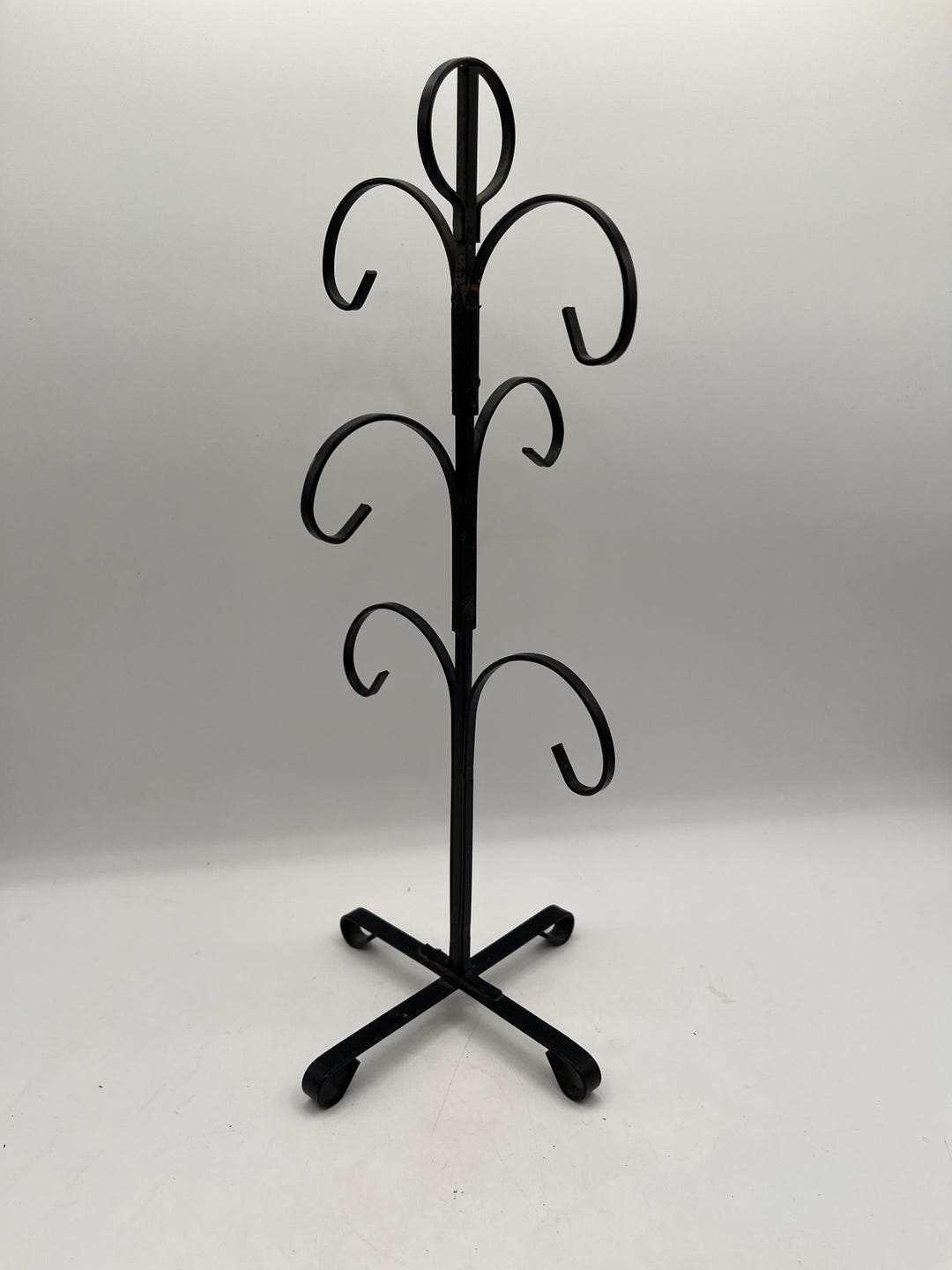 Vintage Black Metal Mug Rack Holder Mug Tree - Holds 6 - Etsy