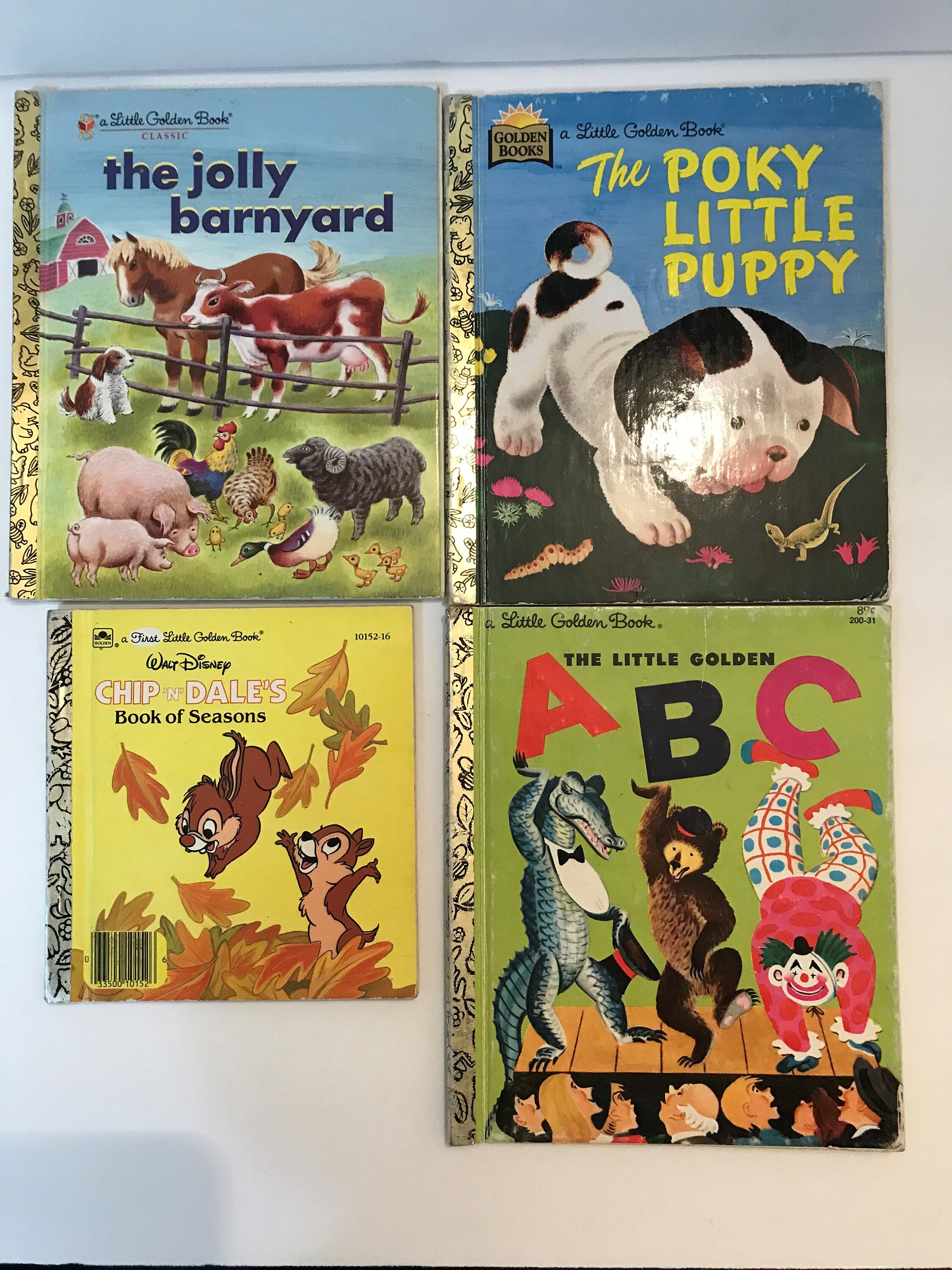 A Little Golden Books Set of 4 the Jolly Barnyard, the Poky Little