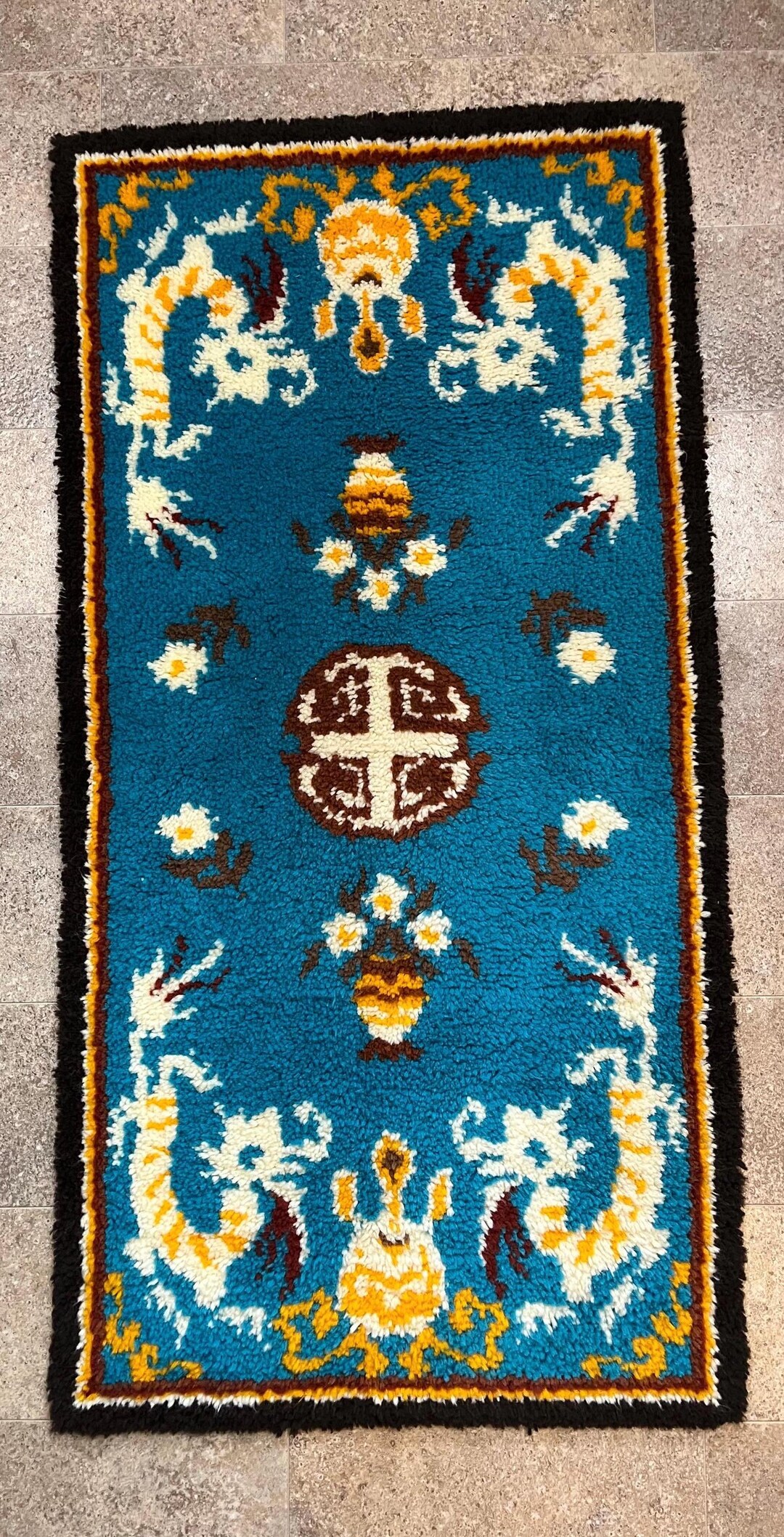 Japanese Latch Rug 1970s Vintage Asian Inspired Latch Hook Rug Wall Hanging 30” X 60” - Etsy